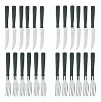 Comprar Setx24 Cubiertos Tramontina New Kolor Negro Tenedor Cuchillo