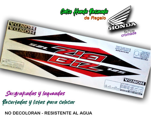 Calcos Honda Biz 125 2014 - Completo - Calidad