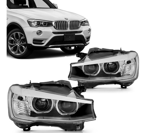 Par Farol Bmw X3 2013 2014 2015 2016 Com Led Drl Tyc