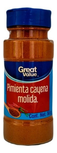 6 Pzas Sazonador Pimienta Cayena Great Value Molida 56 G
