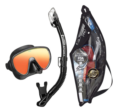 Tusa Sport Adulto Serene Mask Y Snorkel Combo, Lente Espejad