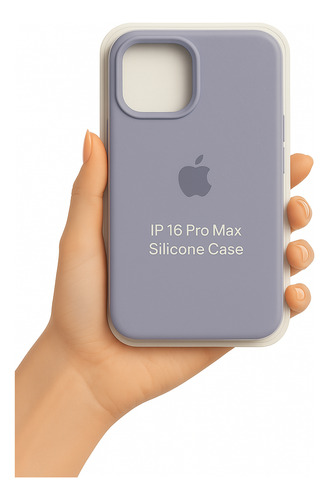 Funda Iphone 16 Pro Max Silicona Logo + Vidrio De Regalo! Lavanda Silicona