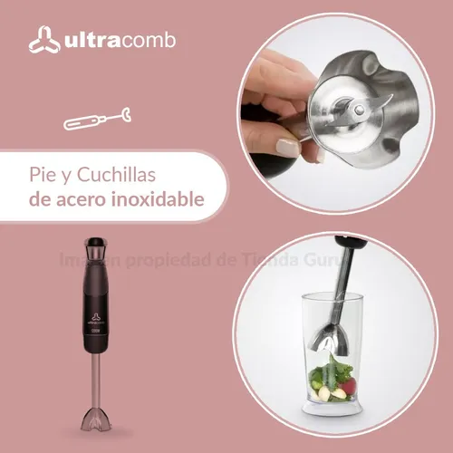 Licuadora De Mano Ultracomb Minipimer C Batidor Bol Lm2516