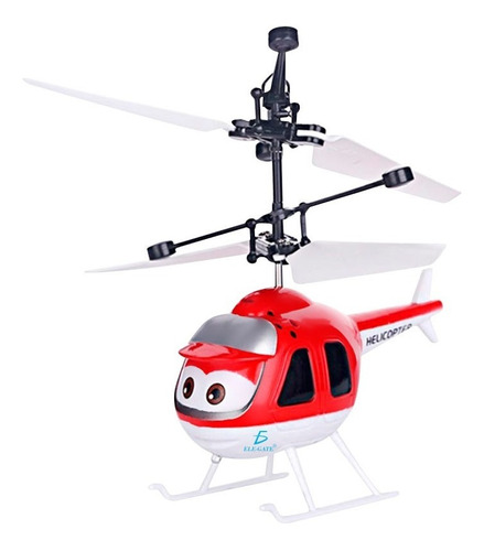 Juguete De Helicóptero Con Sensor Recargable Color Rojo