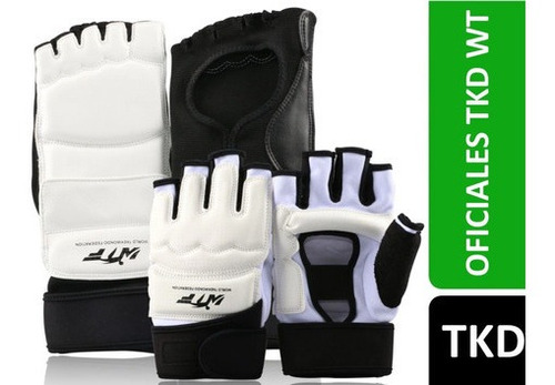 Guantes De Combate + Empeineras Taekwondo Wtf Originales