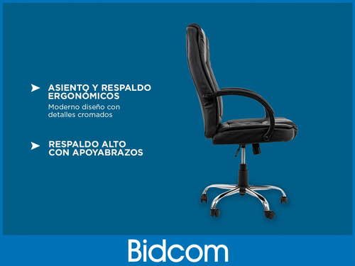 Silla De Oficina Gerencial Gadnic Con Ruedas Giratoria Color Negro