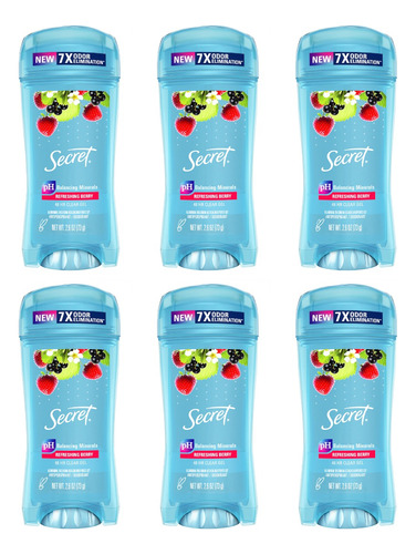 Secret X6 Desodorante Antitranspirante Clear Gel Berry 3c