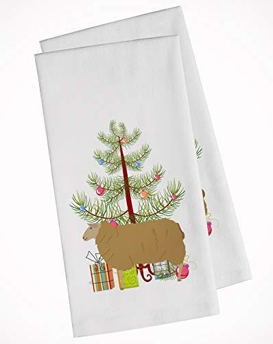 East Friesian Sheep Christmas White Kitchen Towel Set Of 2