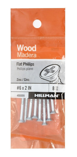 Tornillo Para Madera De 2 Pulgadas Plata 8 Piezas
