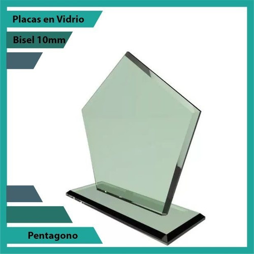 Placas Conmemorativas En Vidrio Pentágono Plano