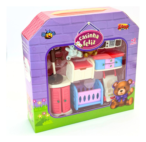 Coleção Completa Casinha Feliz Ursinho Brinquedo Zoop Toys Cor Quarto Do Bebê