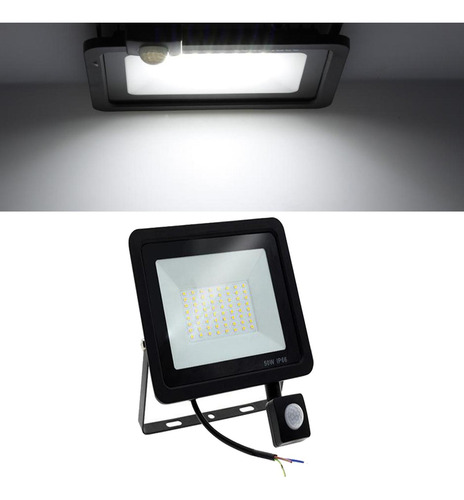 Sensor De Movimiento Del Reflector 4500lm Luz De 50w Negro