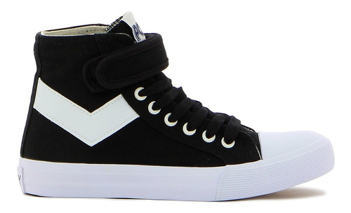Pony Calzado C/velcro Bota Hi Black/white