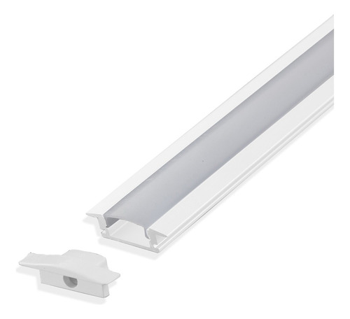 Perfil Led Alumínio Slim Embutir 23mm 2 Metros. P/ Fita Led Luz Branco 110v/220v