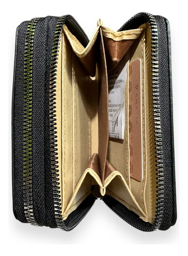Billetera Fichero Con Cierre Tarjetero Bordado Amayra Celeste 14x10x5