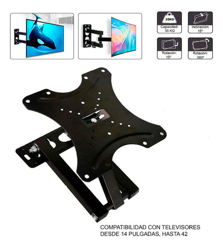Soporte Vesa Tv Monitor Articulado 14-42 Pulgadas Pantalla
