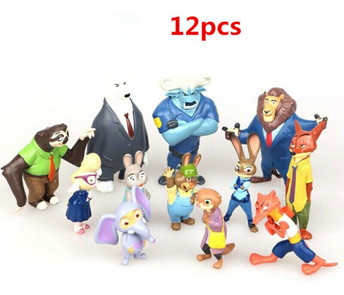 12pcs Zootopia Zootropolis Judy Hopps Nick Wilde Figura Mode