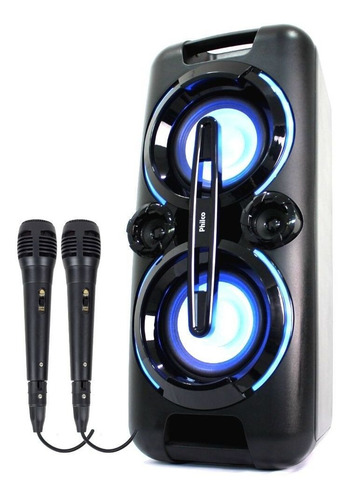 Caixa De Som Amplificada Subwoofer Mp3 Philco 2 Microfones
