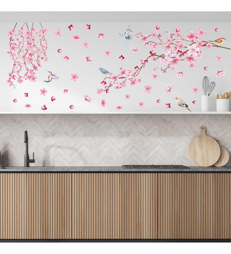 Calcomanías De Pared De Flores De Cerezo, Ramas De Árbol, Ca