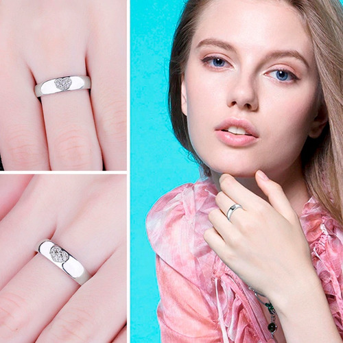 Anillo O Argolla En Plata Compromiso - Corazon Para Mujer