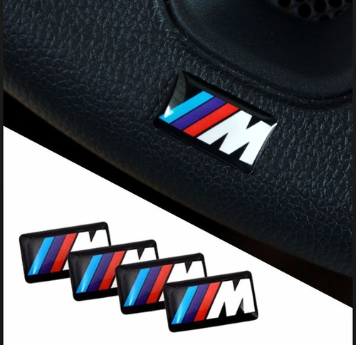5 Adesivos Emblema Bmw M Motorsport Volante Câmbio Rodas