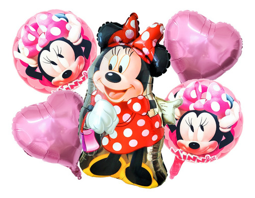 Pack 5 Globos Minnie Mouse Decoracion Cumpleaños