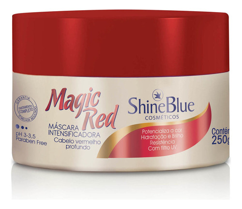Mascara Intensificadora Cabelo Vermelho Magic Red Shine 250g