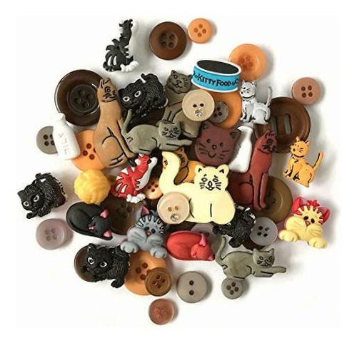 Buttons Galore And More Colección De Botones Redondos Y Color Gatos