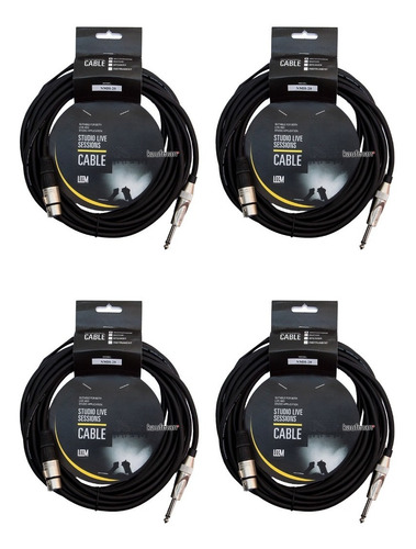 4 Cables Canon Plug Para Micrófono Blindados 6mts