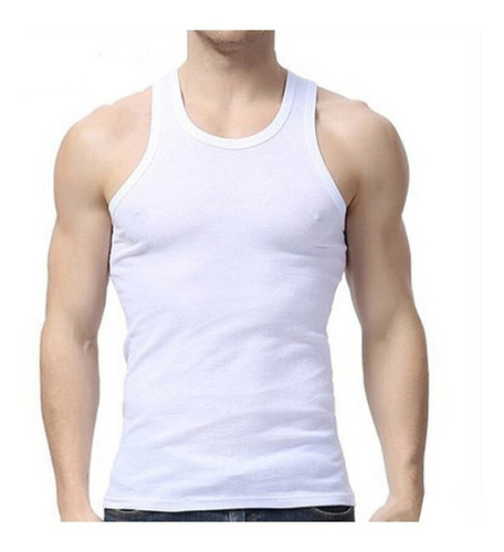 Camisetas Algodón Polera Sin Manga Musculosas Lisas Hombre 