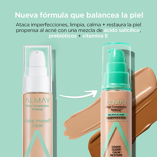 Base De Maquillaje Almay Clear Complexion Make Up Tono True Beige 30ml 700 Beige
