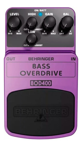 Pedal Para Bajo Overdrive Behringer Bod400 Premium