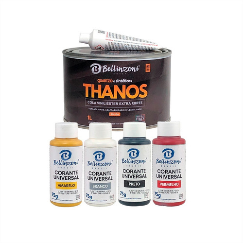 Cola Thanos Para Mármore Granitos Bellinzoni 1lt + Corante