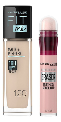 Pack Maybelline Instant Age Rewind + Base Líquida Fit Me