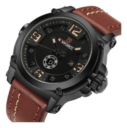 Reloj De Pulsera Deportivo Naviforce Quartz Analógico Con Fe