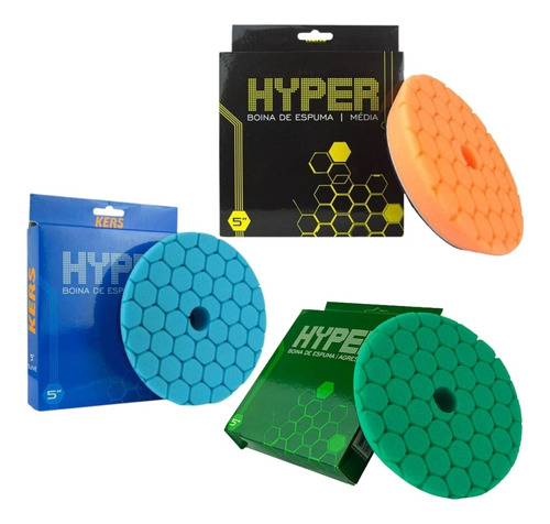 Boinas De Espuma Corte Pesado Refino Lustro Hyper 5pol Kers