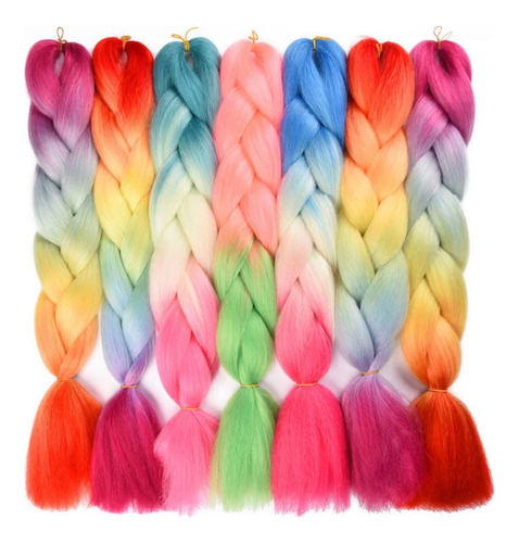 Trenza De Cabello Sintético Tricolor 1 Pieza