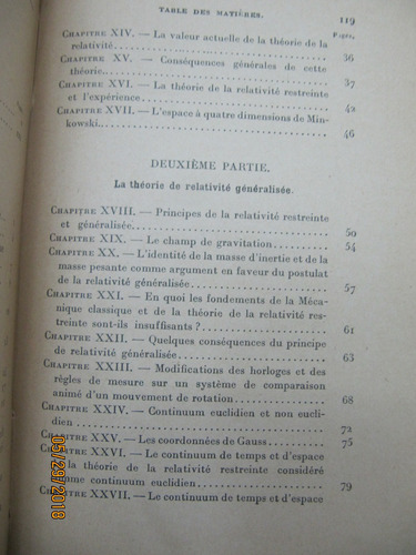 La Theorie De La Relativite A. Einstein 1921 (Usado)