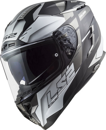 Casco Moto Integral Ls2 327 Challenger Allert - En Teo Motos Color Gris Tamaño del casco M