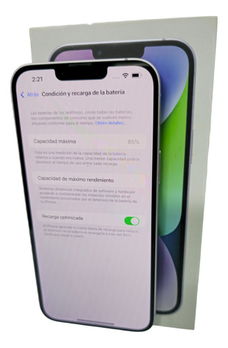 Apple Iphone 14 Plus Morado/lila 128gb Pila 85 Con Caja Lila (Usado)