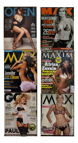 Lote De 6 Revistas Diferentes Modelos (max, Maxim, Gq, Open)