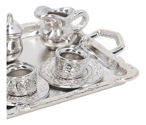 Miniatura Casa De Muñecas: Juego De Té De Aleación Y