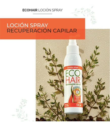 Imagen 3 de 10 de Eco Hair Locion Spray Crecimiento Capilar Cabello X 125 Ml