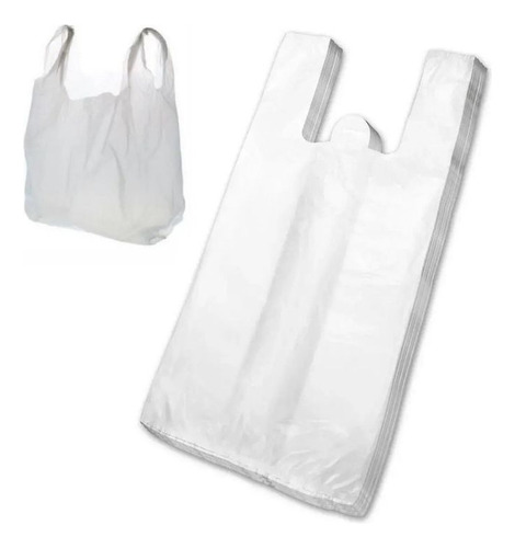 Sacola Plástica Branca Grossa 1 Kg Reforçada E Resistente.
