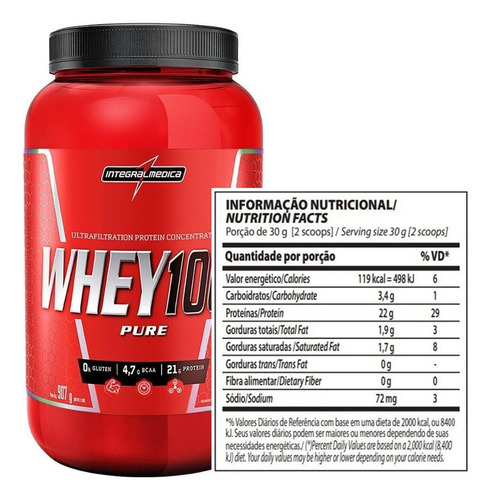 Kit 10x Whey 100% Pure Proteina Pote 907g- Integralmedica