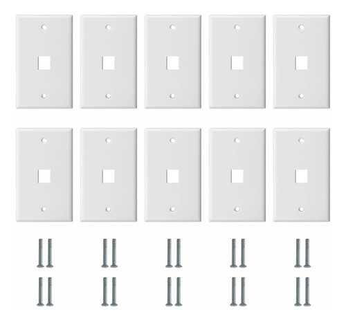 Placa Pared Una Sola Banda 10 Tornillo Para Rj45 Cat6 Rca Tv