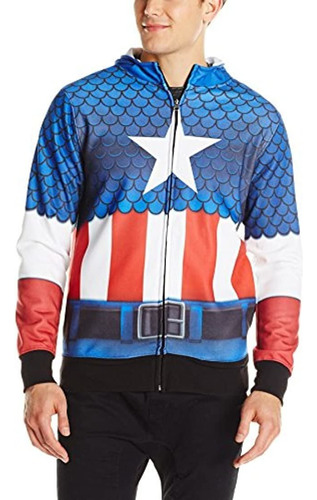 Disfraz De Marvel De Los Hombres Clásico Sublimada Sudadera