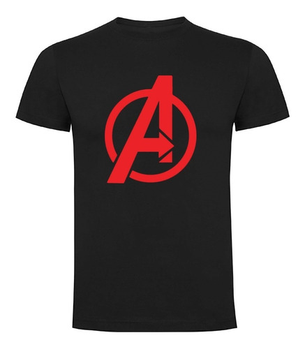 Polera Avengers Marvel Negra Unisex Diseño Colores