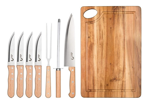 Juego De Cuchillos Para 8 Pz Cocina Brassa Masters Marrón Claro