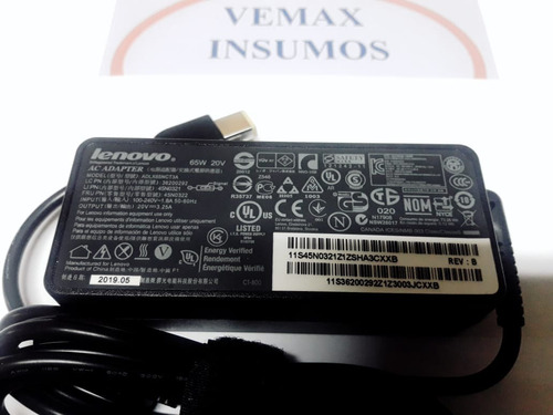 Imagen 2 de 3 de Cargador Lenovo Ideapad V330 Thinkpad Original 20v Square